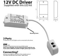 (3 Lights & Driver) Aluminium Under / Over Cabinet Kitchen Light & Driver Kit - Natural White LED