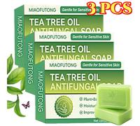 3X Antifungal Antibacterial Tea Tree Oil Soap for Face & Body Acne, For Healthy Skin