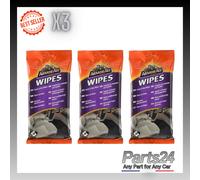 3x Armorall 20 Carpet Seat Wipes Pouch 38020ML Car Cleaning Wipes Interior