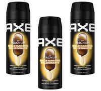 3x AXE Magnum Gold Caramel Billionaire Deodorant Spray, Aluminum-Free, 150 ml