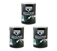 3X Bartoline Bitcote Black Bitumen Paint Anti-Corrosion Waterproof Flexible 5L