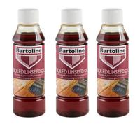 3X Bartoline Boiled Linseed Oil Refined Wood Garden Surface Treatment 250Ml