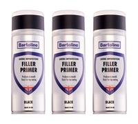3X Bartoline Filler Primer Quick Drying Plastic Metal Wood Adhesion Black 400Ml