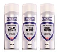 3X Bartoline Filler Primer Quick Drying Plastic Metal Wood Adhesion White 400Ml