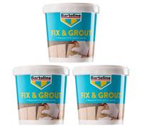 3X Bartoline Fix Grout Wall Tile Ready To Use Fully Waterproof Cement-Based White 500G