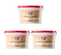 3X Bartoline Multi Purpose Linseed Oil Putty Glazing Wood Steel Natural 1Kg