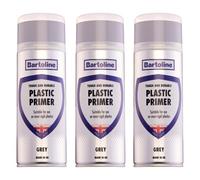 3X Bartoline Plastic Primer Quick Dry Plastic Paint Adhesion Grey Topcoat 400Ml