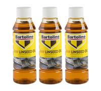 3X Bartoline Raw Linseed Oil Natural Wood Protector Paint Varnish 250Ml