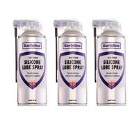3X Bartoline Silicone Lube Spray Multi-Surface Anti-Corrosion Easy Straw 400Ml