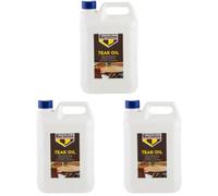 3X Bartoline Teak Oil Wood Furniture Sealer Protector Exterior Interior Use 5L
