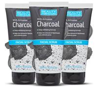 3x Beauty Formulas Charcoal Facial Scrub 150ml - Deep Cleansing Exfoliating Scrub with Activated Charcoal & Apricot Seeds