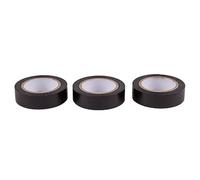 3X Black 10m x 16mm PVC Insulation Tape - Strong Adhesive Waterproof Electrical Tape for Door Window Draft - by Blackspur