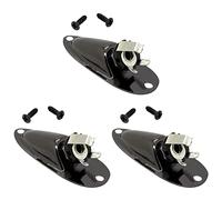 3X Black Boat Style 1/4Inch Guitar Output Input Plug Socket for Guitar
