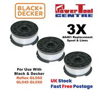 3x Black & Decker Reflex GL560 GL545 GL550 Strimmer Trimmer Spool Line Fast Post