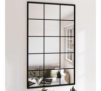 3x Black Metal Framed Wall Mirrors 100x60cm Glass Powder-Coated Iron Large XXL+