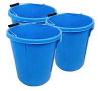 3x Blue Plasterer Bucket Heavy Duty Plasterers Bucket for Mixing Building Plaster and Holding Water - 25 Litre