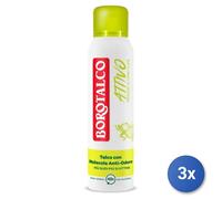 3X Borotalco Deodorant Spray 150 ML. Active Cedar/Lime Made In Italy