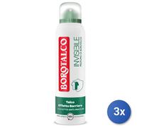 3x Borotalco Deodorant Spray 150 Ml. Invisible Green Made In Italy