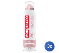 3x Borotalco Deodorant Spray 150 Ml Invisible Pink Made In Italy