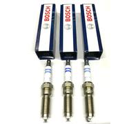 3x Bosch Spark Plugs Double Iridium For Ford Fiesta 1.0 EcoBoost MK 7 2012-2018