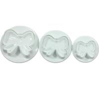 3X Bow Knot Icing Cake Decorating Mold Cookie Plunger Fondant Cutters Food-Grade Baking Tools for Cupcakes, Chocolate & Fondant Decorations
