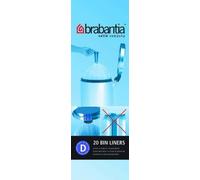 3x Brabantia Smartfix Bin Liners, Size D, 15 Litre, 20 Bag Roll