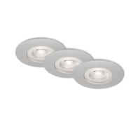 3x Briloner LED Recessed Bathroom Light Chrome Matt IP44 4,9W Warm White Dim