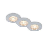 3x Briloner LED Recessed Light Bathroom Lamp Matt Chrome IP65 4,9W Warm 3000K