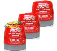 3x Brylcreem Original Light Glossy Hold Hair Styling Cream 250ml With Protein