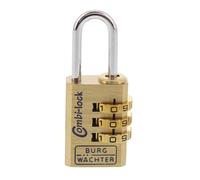 Burg Wächter Combi Lock Brass Padlock 22.50mm 3-Wheel Numeric 2851