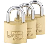 3x Burg Wachter Solid Brass Padlock 30mm Pk3 0 (12.95/Unit +Free Ship)