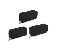 3X Capacity Pencil Case Oxford Storage Pouch Pen Case Simple Stationery Bag School Office Organizer Black