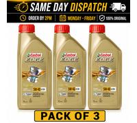 3x Castrol EDGE 5W-40 A3/B4 1L 15F716 A3/B4 Fully Synthetic Engine Oil