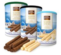 3x Chocolate wafer rolls tins (3x400g) - Hazelnut, Dark Chocolate, Vanilla cream | Feiny Biscuits selection of wafers for birthdays christmas snacks cake decorations, stocking fillers (Selection)