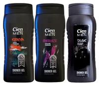 3x Cien Men | Shower Gel Set | Kenya - Exotic, Energize - Vitalizing, Dusk - Mysterious Fragrances | 400mL Each
