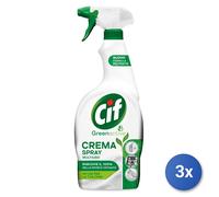 3x Cif Cream Degreaser Trigger 650 Ml. Green