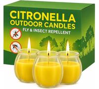 3X Citronella Candle Outdoor, Mosquito Repellent Citronella Candle, Repels Mosquitoes & Biting Insects for Outdoor, Garden, Camping | Incognito Mosquito Repellent | 60 hr Burn Time