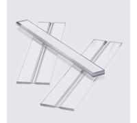 3X Clear 200 mm Acrylic Low Profile Flexible Living Hinges, Continuous | 200 mm, clear: Slim one-piece hinges, no metal pin to rust or jam; for lids, covers and cases