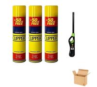 3x Clipper Gas 300ml Butane Fuel Refill - Long-Lasting Lighter Fluid for BBQ, Camping, Kitchen & Cooking