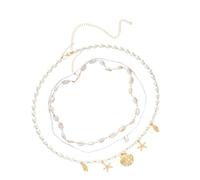 3X Coastal Themed Hip Chains with Shell Charms Sea Theme Body Jewelry Perfect for Beach Vacations and Festivals Metal Alloy Belly Rings