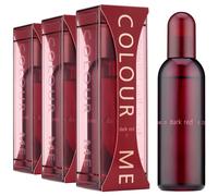 3x Colour Me Dark Red EDP Eau De Parfum 100ml