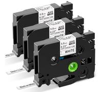 3X Compatible with HSe-211 Brother 5.8mm Heat Shrink Tube Label Tape | Wonfoucs HSe211 HS211 HS-211 HSE Black on White for P-Touch PT-E300 PT-E300VP PT-E550WVP PT-E560BTVP PT-P700 PT-P750W