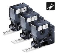 3X Compatible with Rhino 18057 Industrial Heat Shrink Cable Label Tubes | S0718330, 19mm x 1.5m Black on White Tape Replacement for Dymo Rhino 4200 5000 5200 6000 ILP219 Label Maker Refills