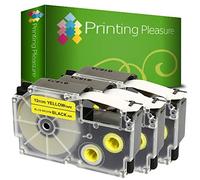 3X Compatible XR-12YW Black on Yellow (12mm x 8m) Tapes for Casio KL-60 70E 100 100E 120 200 200E 300 750 780 820 2000 7000 7200 7400 8100 8200 P1000 C500 L300