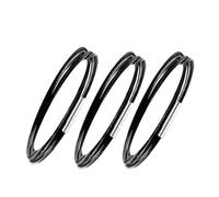 3x Cord Men Necklace Stainless Steel 17.71in 19.69in 23.62in Rope Black Braided Faux Chain Finding Choker Velvet Bag for