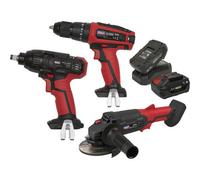 3X Cordless Power Tool Bundle & 2X Batteries - Drill Impact Driver Angle Grinder