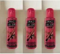 3x Crazy Color Semi-Permanent Conditioning Hair Dye Colour Cream - Rose Gold