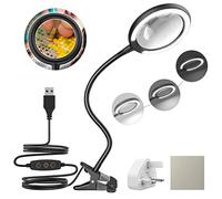 3X Daylight LED Magnifying Lamp, Clamp Magnifying Glass with 6 Adjustable Light Setting for Reading, Seniors, Hobbies, Craft