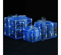 vidaXL 3x Decorative Acrylic Christmas Gift Boxes Cold White Xmas Decoration