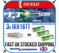 3x DENSO IKH16TT IRIDIUM TT SPARK PLUGS for toyota IQ 1.0 01.09-
